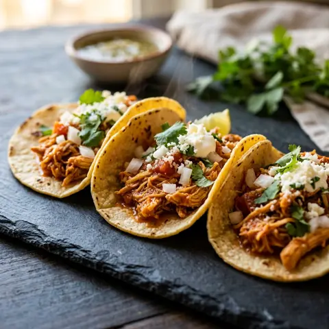 Mini tacos de poulet tinga