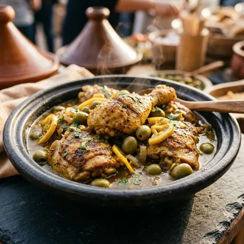 Poulet citron confit et olives