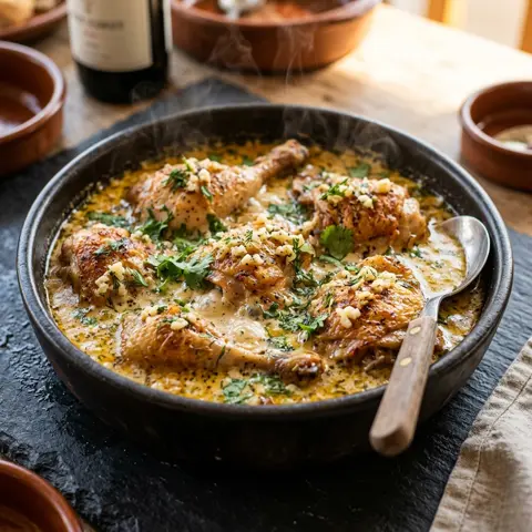 Shkmeruli (poulet à la crème d'ail)