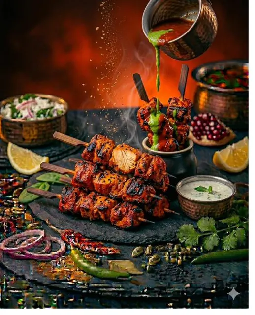 Chicken & pepper skewers