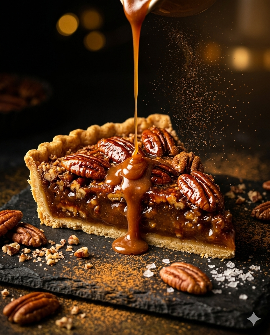 Tarte pécan 10 parts, noix de pécan caramélisées, pâtisserie artisanale Nimara Genève